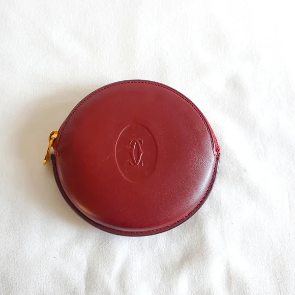 Cartier leather round coin case holder - Picture 1 of 9
